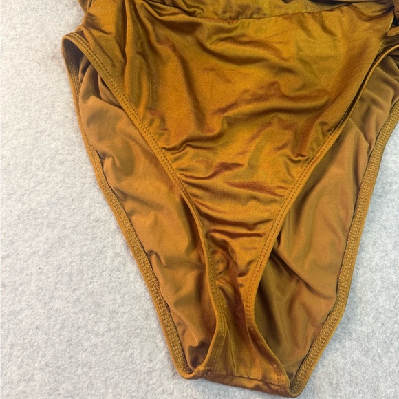 Good American bandeau shine side tie one-piece swimsuit 2 - Picture 3 of 6